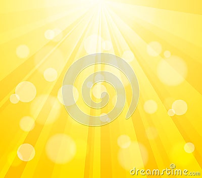 Bright Vector Sun and Paint Splashes Effect Vector Illustration