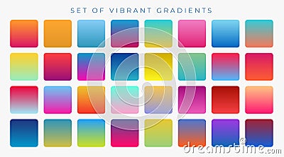 Bright vibrant set of gradients background Vector Illustration