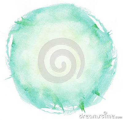 Bright watercolor brush strokes circle Stock Photo