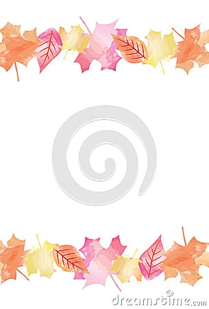 Bright Watercolor Fall Autumn Leaves Vector Background 2 Vector Illustration