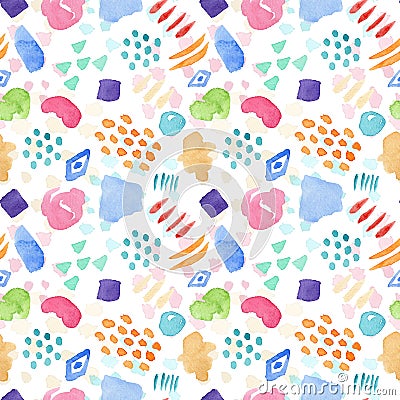 Bright watercolor pattern with color stains Stock Photo