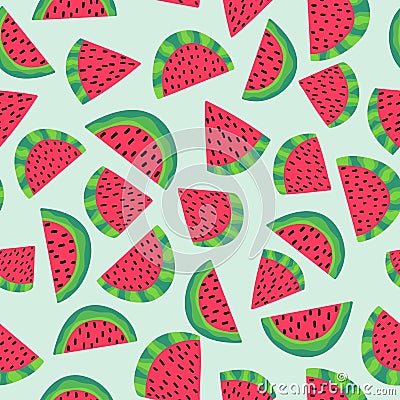 Bright watermelon seamless pattern vector Vector Illustration