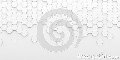 Bright white abstract hexagon wallpaper or background Stock Photo