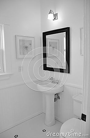 Bright White Bathroom Stock Photo