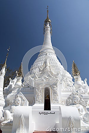 White Buddhist Temple Stock Photo