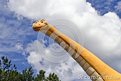 Bright Yellow Dinosaur Stock Photo