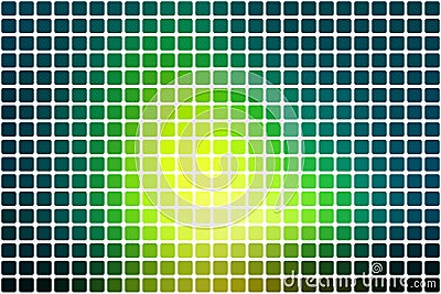 Bright yellow green abstract rounded mosaic background over whit Vector Illustration