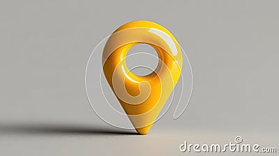 Bright Yellow Location Marker Pin with a Simple and Clean Design Ideal for Maps, Navigation, and GPS Applications Stock Photo
