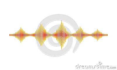 Yellow-orange music wave. Sound vibrations. Abstract digital waveform. Musical theme. Vector design Vector Illustration