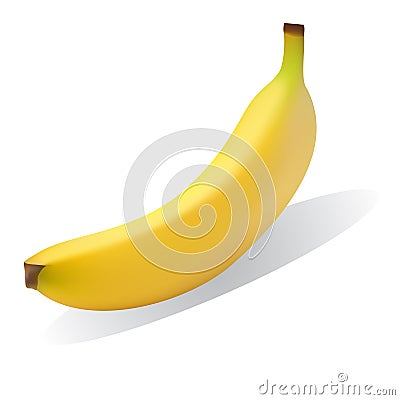 Bright yellow ripe banana Vector Illustration