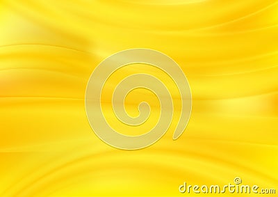 Bright yellow smooth blurred waves abstract background Vector Illustration