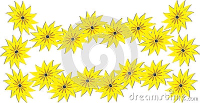 Bright yellow spring flowers lei Vector Illustration