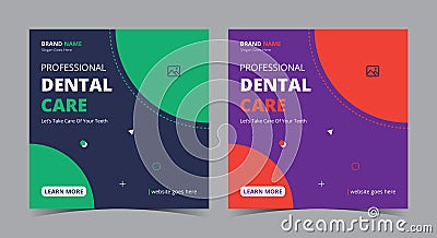 Brighter future poster Dental social media post and flyer Vector Illustration