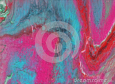 Brightly colored abstract blue and pink marbled background Stock Photo