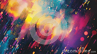 Brightly colored digital pixelated patterns create a retro yet modern effect on abstract backgrounds, Generated AI Stock Photo