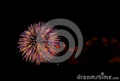 Brightly colored fireworks Stock Photo