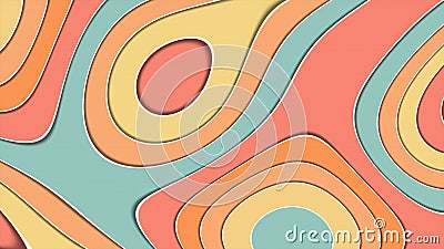 Brightly colored geometric abstract dynamic fluid shapes. Backdrop pastel colors pattern composition Stock Photo