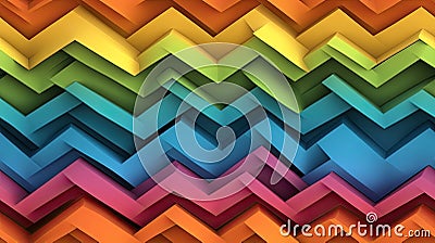 Brightly colored geometric shapes overlap, creating an abstract design filled with vibrant hues and dynamic angles that Stock Photo