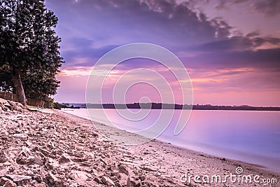 Sunset view of Lake Victoria, Entebbe, Uganda, Africa Stock Photo