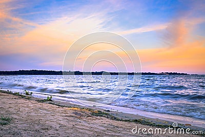 Sunset view of Lake Victoria, Entebbe, Uganda, Africa Stock Photo