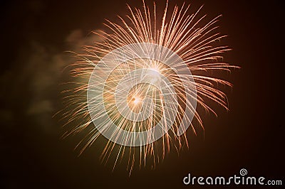 Brightly colorful festive fireworks Stock Photo