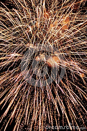 Brightly Colorful Fireworks on black background Stock Photo