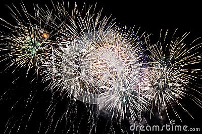 Brightly Colorful Fireworks Stock Photo