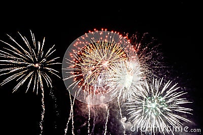 Brightly Colorful Fireworks Stock Photo