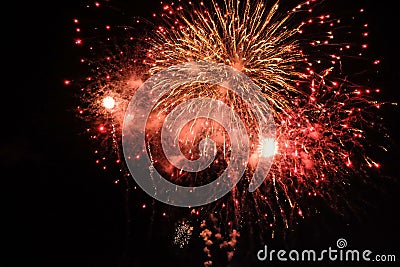 Brightly Colorful Fireworks Stock Photo