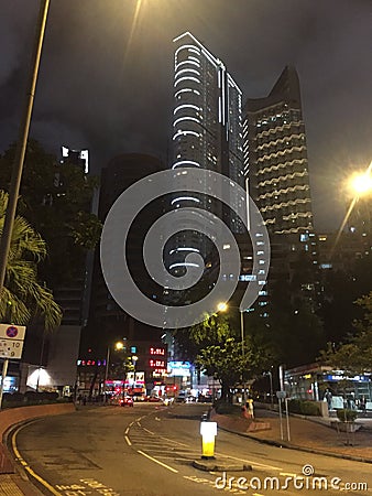 Brightly lit streets, Hongkong Street life Editorial Stock Photo