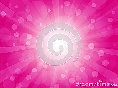 Brightly pink background with rays Vector Illustration