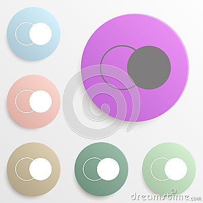 Brightness and contrast badge color set. Simple glyph, flat vector of web icons for ui and ux, website or mobile application Stock Photo