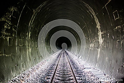 Brightness at the end of the tunnel Stock Photo