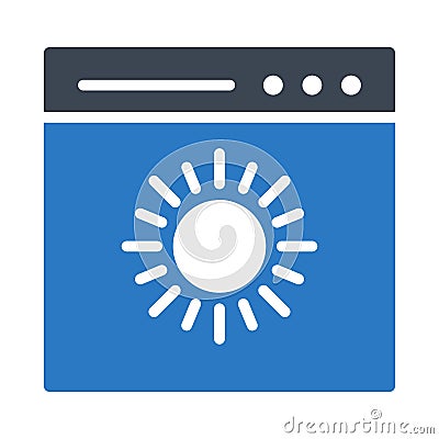 Brightness glyph color flat vector icon Vector Illustration