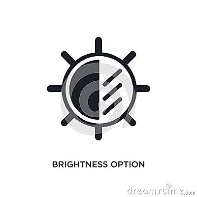 brightness option isolated icon. simple element illustration from electronic stuff fill concept icons. brightness option editable Vector Illustration