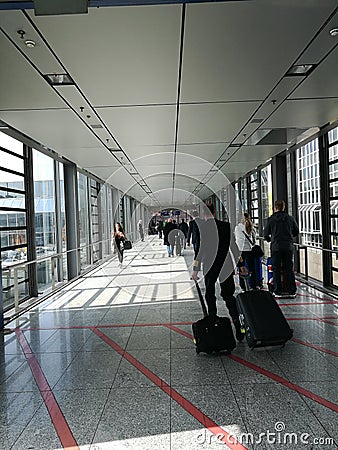 Brightness passage in Frankfurt airport Editorial Stock Photo