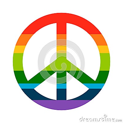 Brightness Rainbow peace symbol Vector Illustration