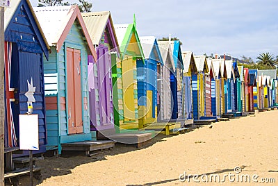 Brighton Beach Huts Stock Photo