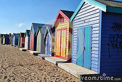 Brighton Beach Huts Stock Photo