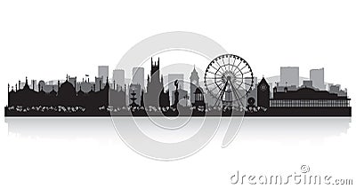 Brighton England city skyline silhouette Vector Illustration