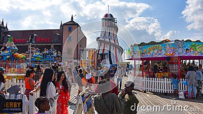 Fun Fair rides and attraction on Brighton Pier. Brighton, East Sussex, UK Editorial Stock Photo