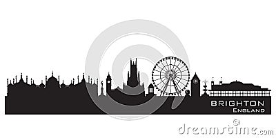 Brighton England city skyline. Detailed silhouette Vector Illustration