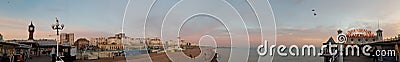 Brighton marina pier sunset panoramic Editorial Stock Photo