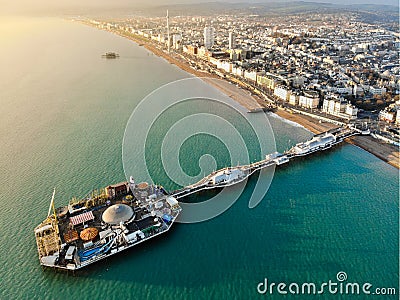 Brighton Pier, United Kingdom - Aerial Photograph Stock Photo