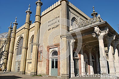 Brighton Museum and Art Gallery. Historic architecture in East Sussex, UK. Editorial Stock Photo