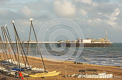 Brighton seafront and pier, Sussex, England Editorial Stock Photo