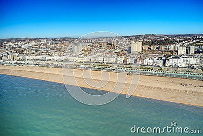 Brighton seafront with Victorian buildings along Marine Drive Editorial Stock Photo