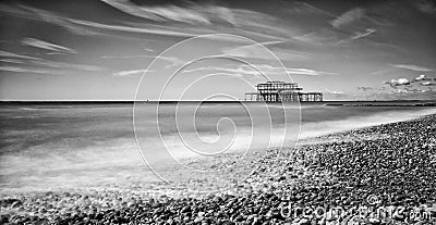 Brighton West Pier Black And White Stock Photo