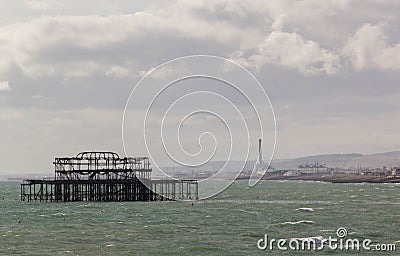 Brighton West Pier in the sea Stock Photo