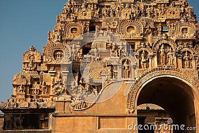 Brihadeeswara Hindu Temple, Thanjavur, Tamil Nadu, India Stock Photo